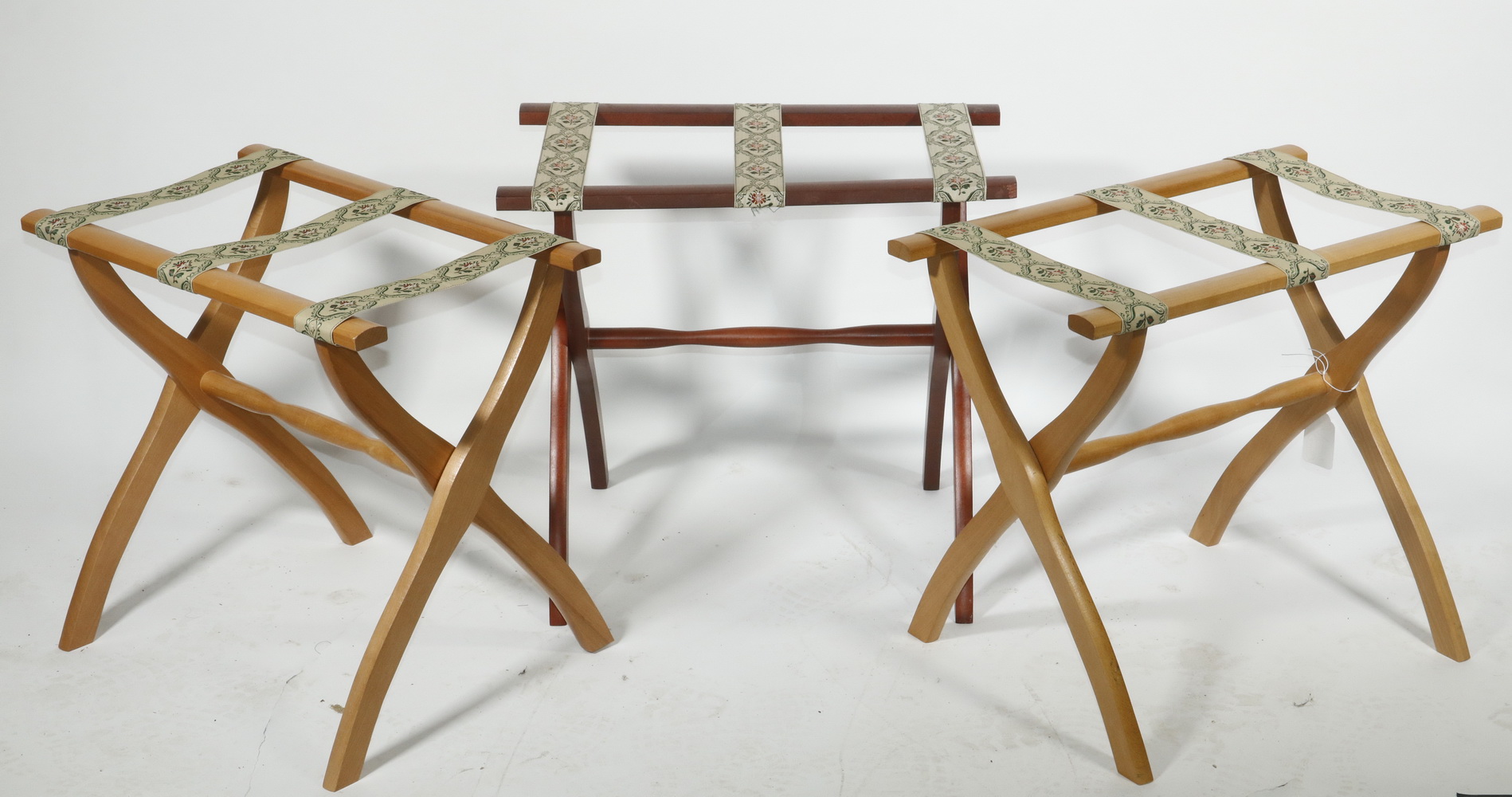 (3) CONTEMPORARY LUGGAGE STANDS (3)