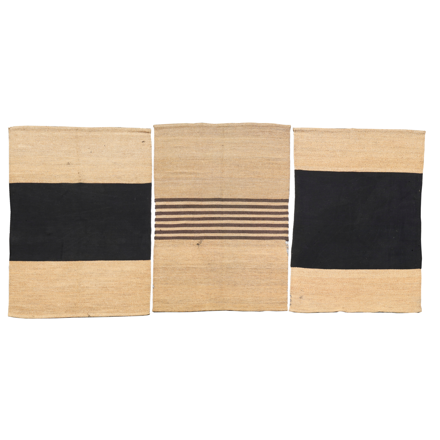 (3) CONTEMPORARY WOVEN SEAGRASS