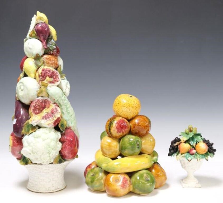 (3) CONTINENTAL MAJOLICA CERAMIC