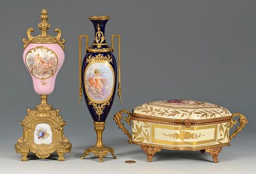 3 CONTINENTAL PAINTED PORCELAINS3
