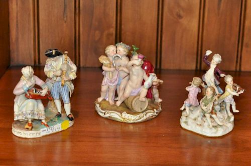 3 CONTINENTAL PORCELAIN GROUPS