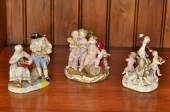 3 CONTINENTAL PORCELAIN GROUPS