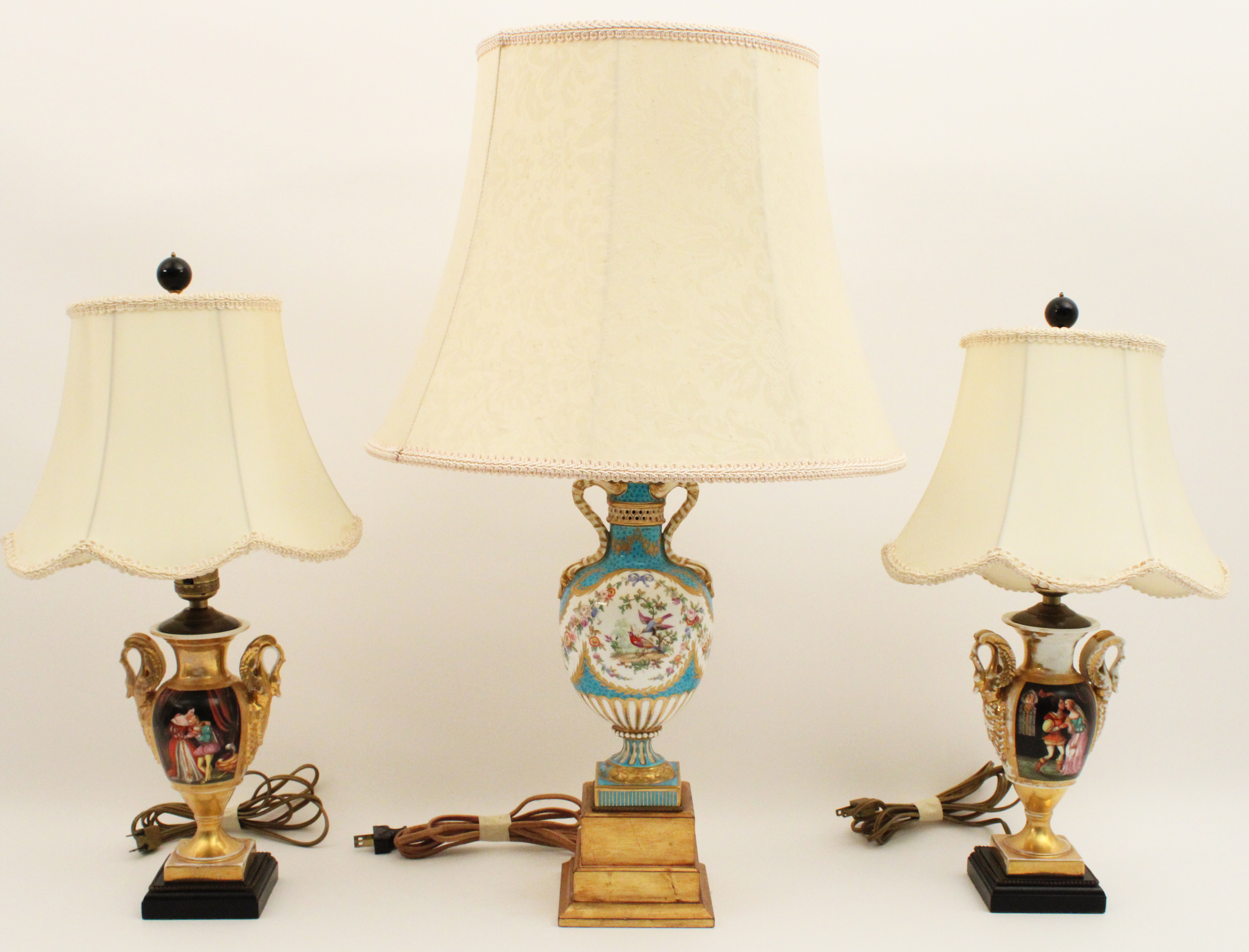3 CONTINENTAL PORCELAIN URNS 3