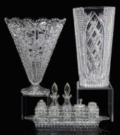 (3) CRYSTAL CRUET SET, HERITAG