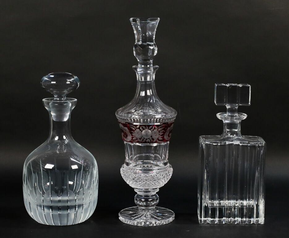3 CRYSTAL DECANTERS3 crystal