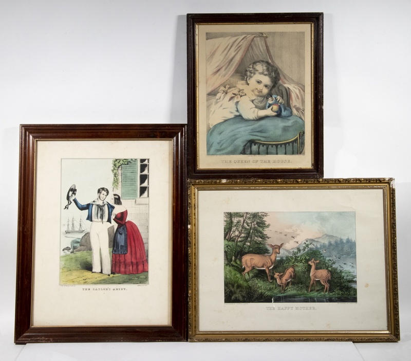 (3) CURRIER AND IVES PRINTS OF