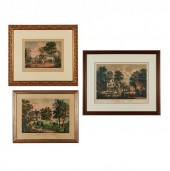 3 CURRIER & IVES FARM PRINTSCu
