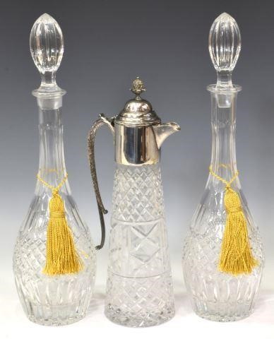 (3) CUT CRYSTAL DECANTERS &