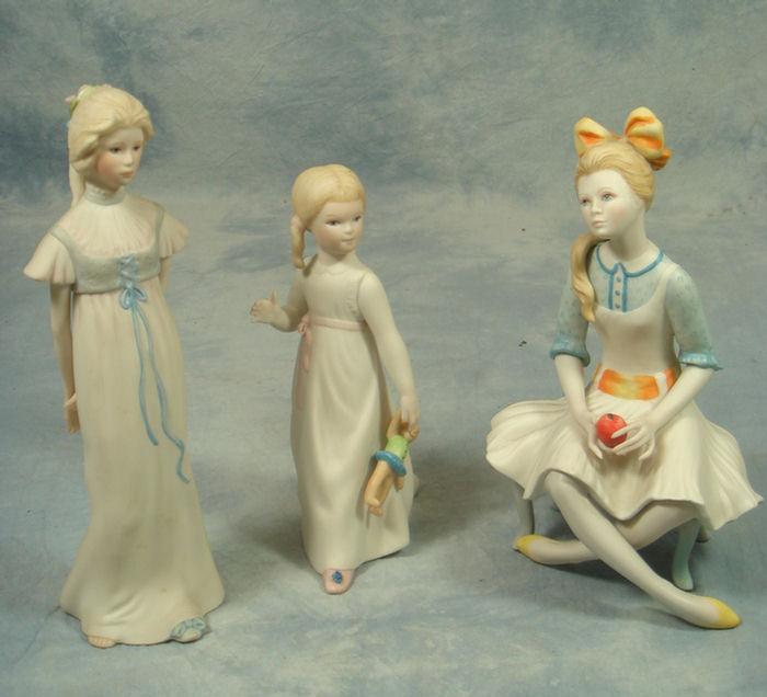 3 Cybis porcelain figurines, Girl