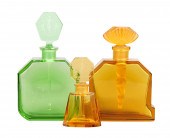 (3) Czech Nouveau scent bottle