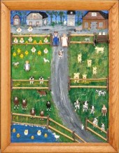 3-D FARMYARD SCENEA folky carv