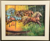 3-D HORSE DECOUPAGE CAROUSEL3-