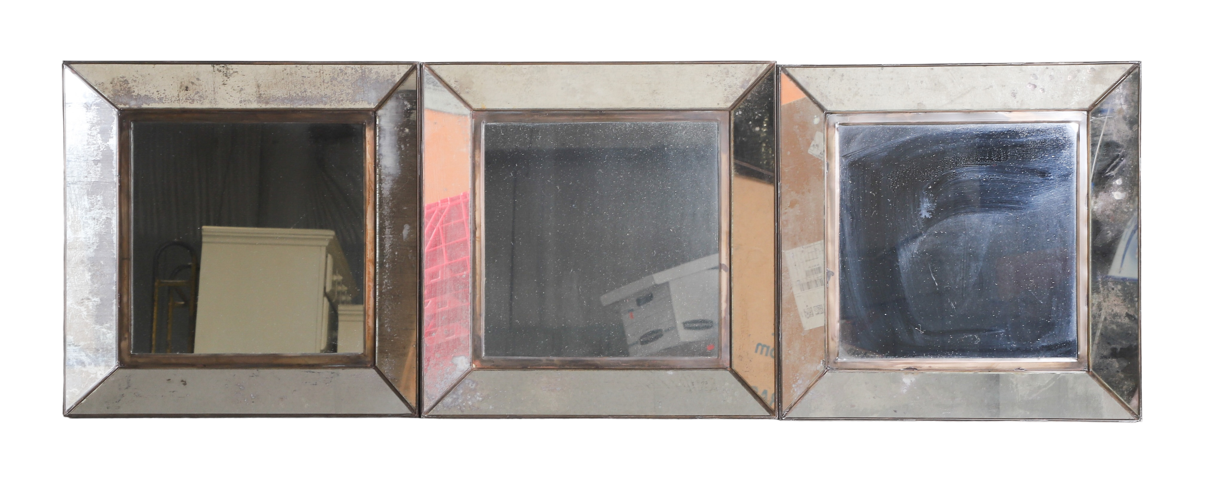 (3) Decorative mirror framed wall