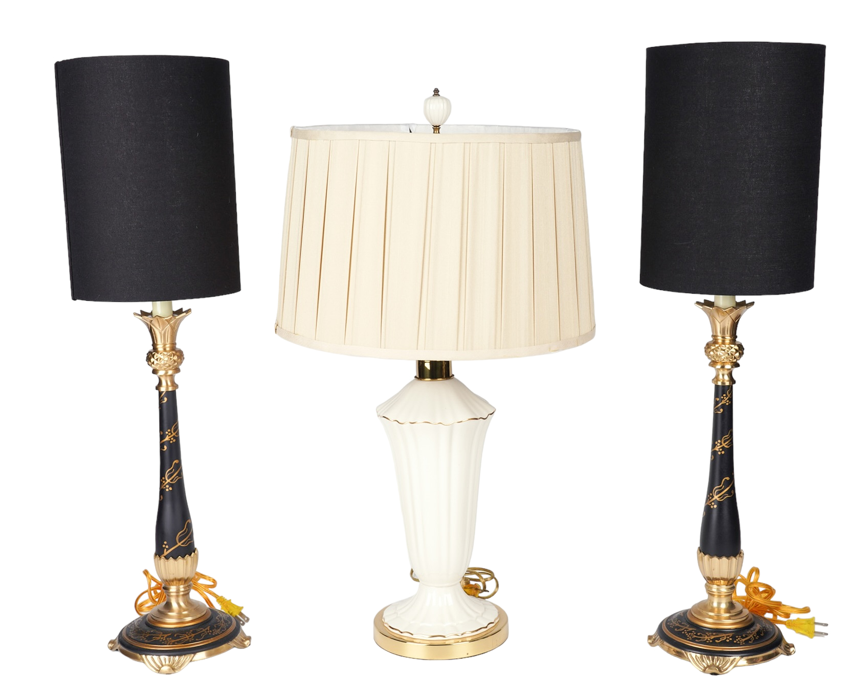 (3) Decorative table lamps, c/o