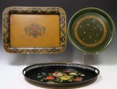 (3) DECORATIVE TOLE PAINTED ME