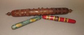 3 DECORATIVE WOOD TURNED NEEDL