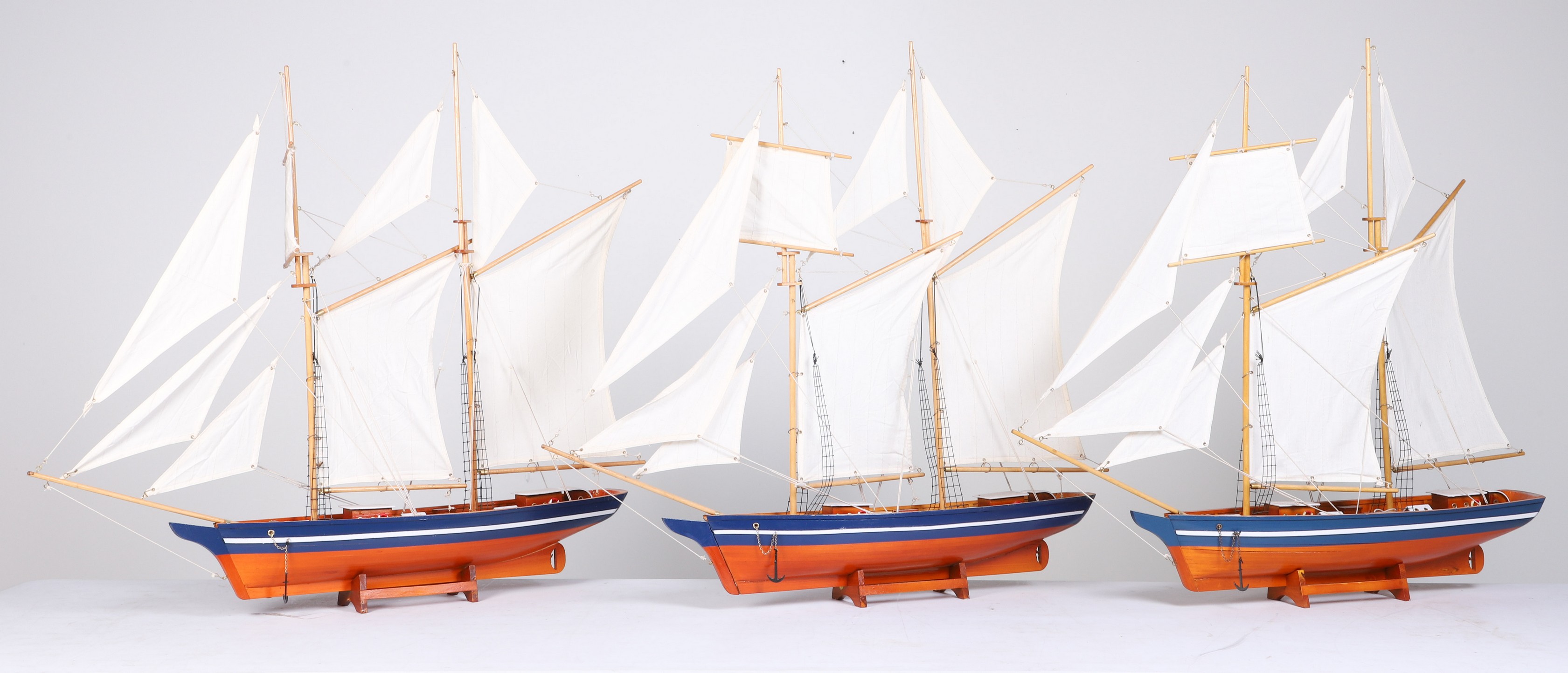 (3) Decorator model sail ships,