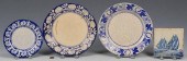 3 DEDHAM PLATES & 1 DELFT TILE