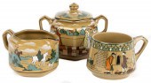 (3) DELDARE POTTERY CREAM AND