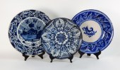 3 DELFT BLUE AND WHITE POTTERY