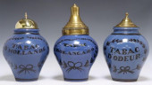 (3) DELFT BLUE-GLAZED TOBACCO