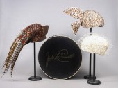 (3) Designer feather hats to i