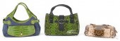 3 DESIGNER PURSES, INCL. BOTTE