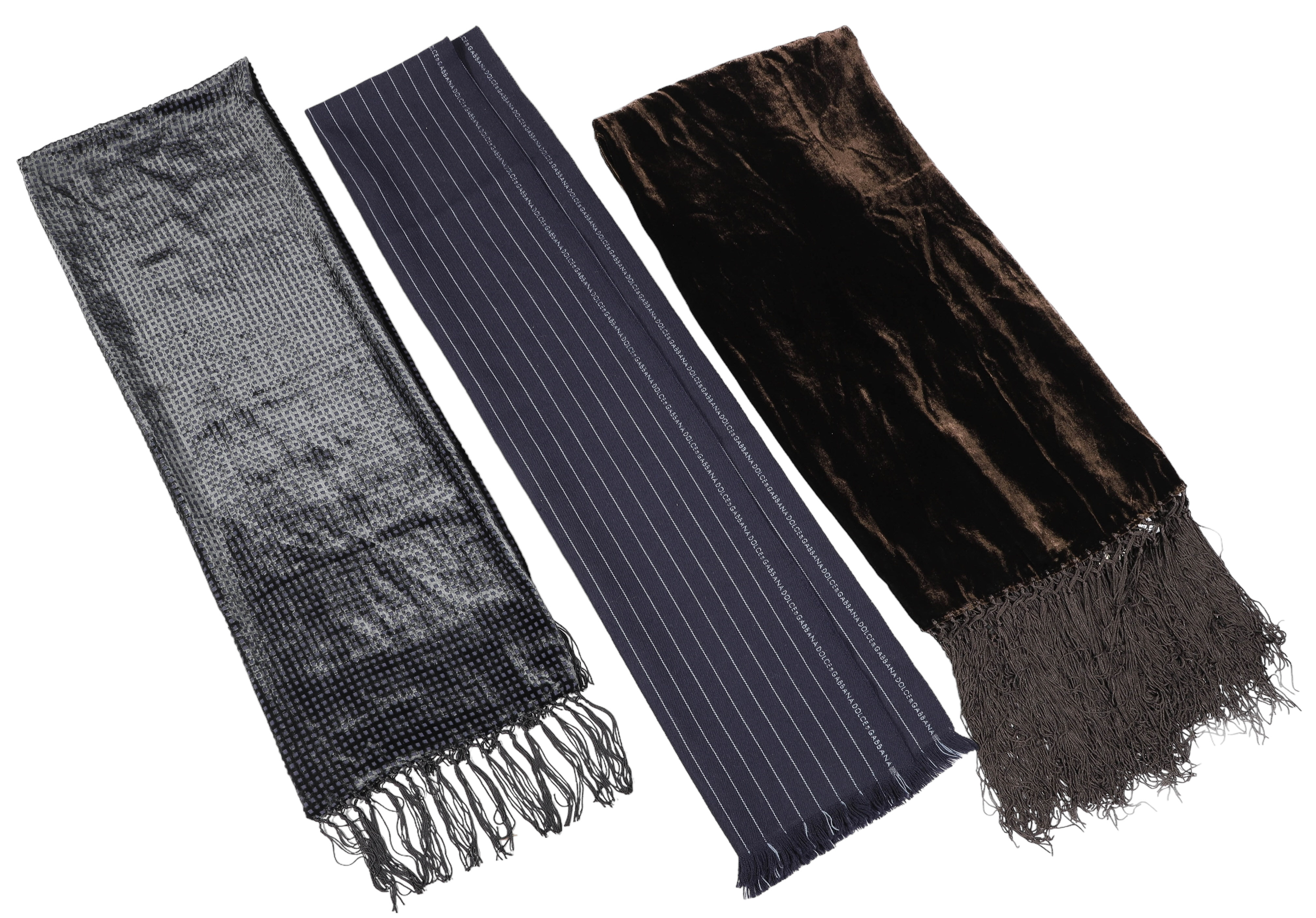 (3) Designer scarves, c/o Dolce &