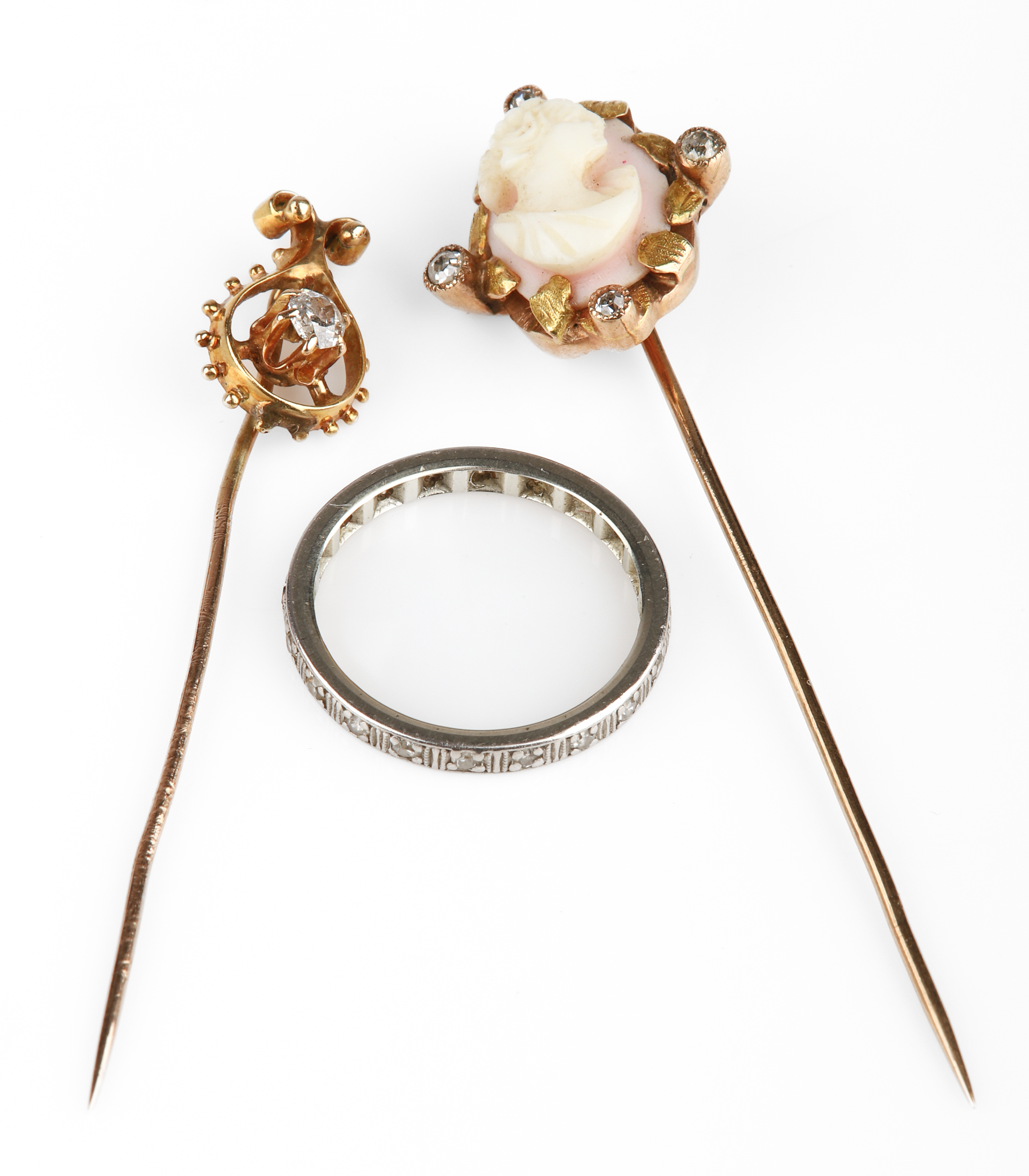 (3) Diamond stick pins and platinum