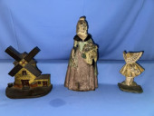 3 DOORSTOPS - CAST-IRON, LADY