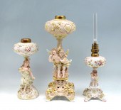 3 DRESDEN STYLE FIGURAL OIL LA
