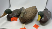 3 DUCK DECOYS CORK BODY, 1 MAL