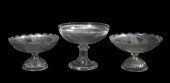 (3) EAPG Flint glass compotes,