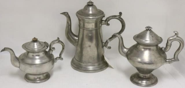 3 EARLY 19TH C AMERICAN PEWTER