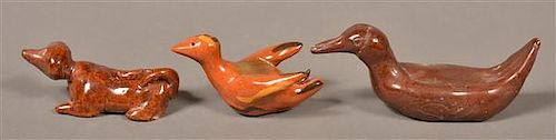 3 EARLY BREININGER HAND MOLDED