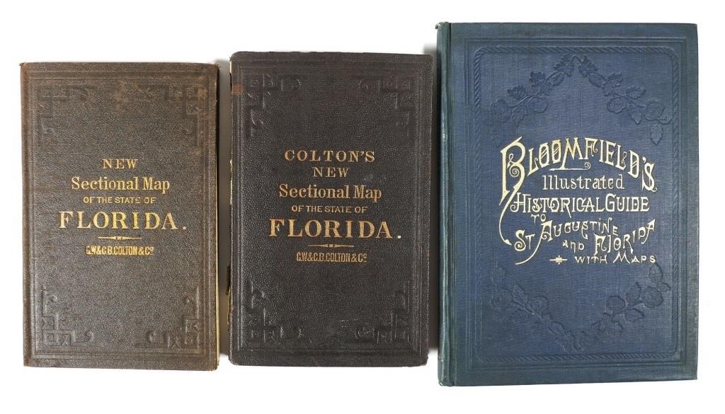 (3) EARLY FLORIDA MAPS, BLOOMFIELD,