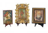 3 EARLY ICON PAINTINGS: 1) St.