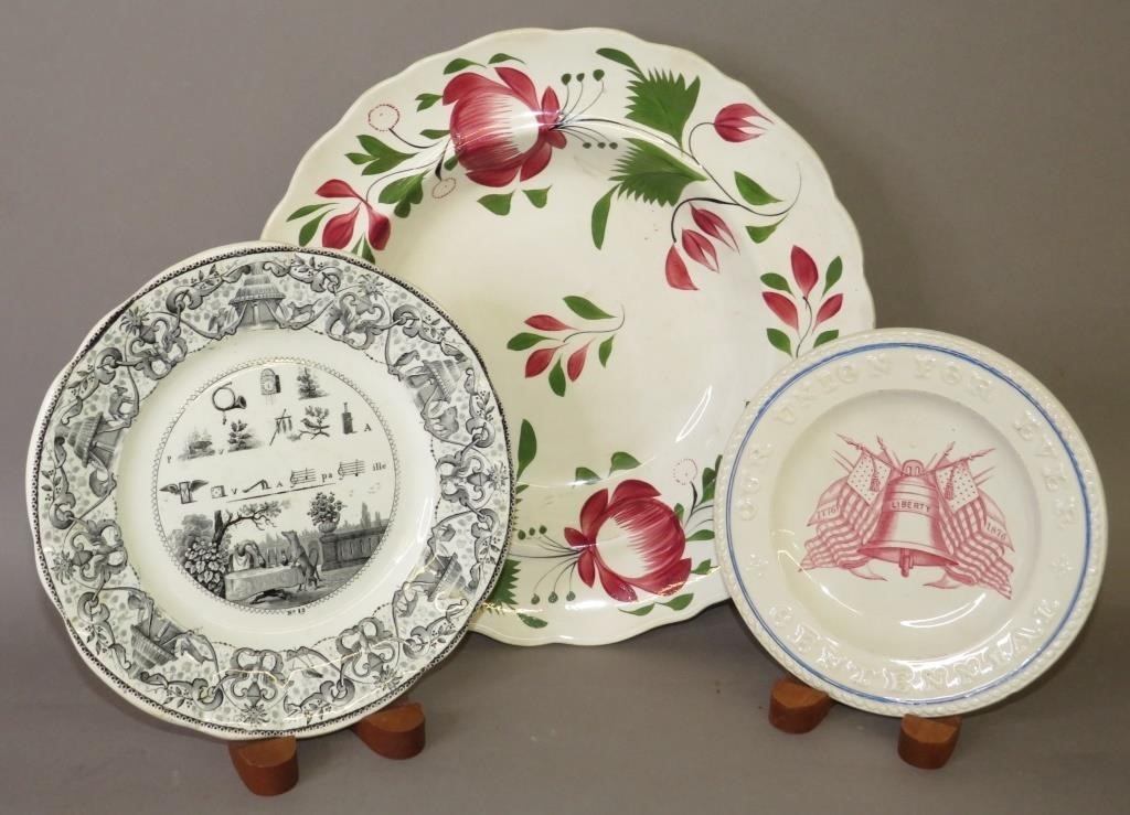 3 EARTHENWARE DISHESca.