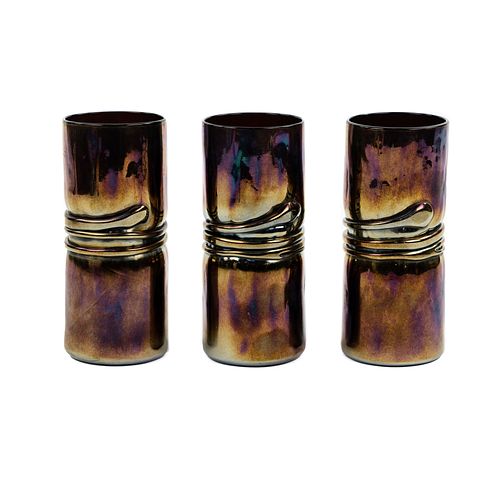 (3) ELAINE HYDE BLOWN GLASS