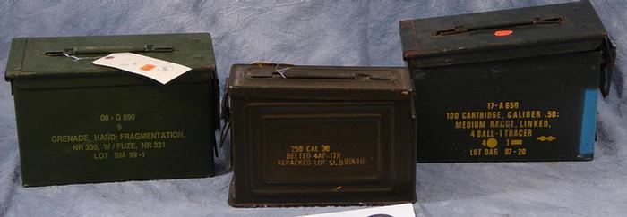 3 empty ammo cans.   Estimate