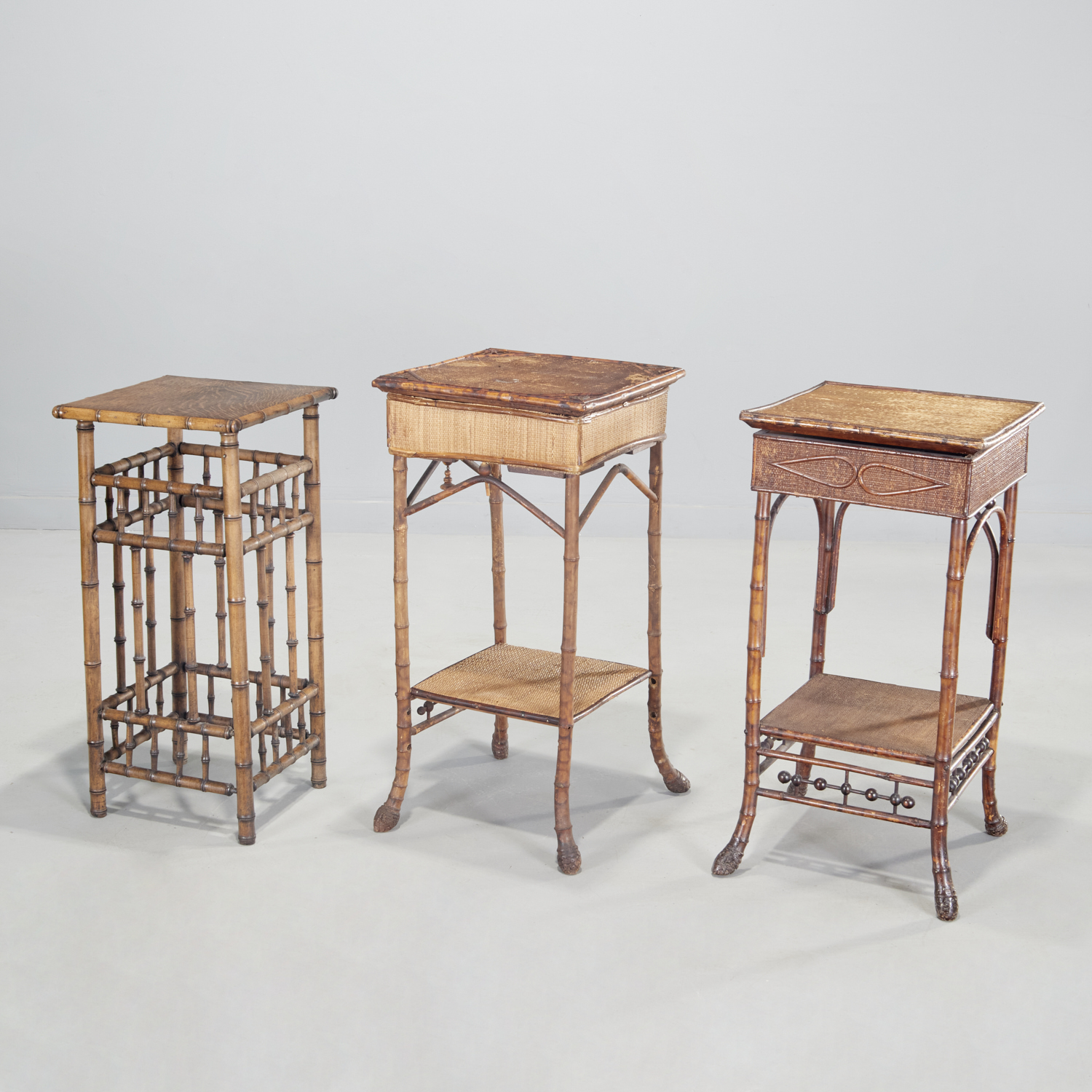(3) ENGLISH AESTHETIC BAMBOO TABLES