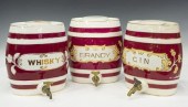 (3) ENGLISH CERAMIC BARREL LIQ