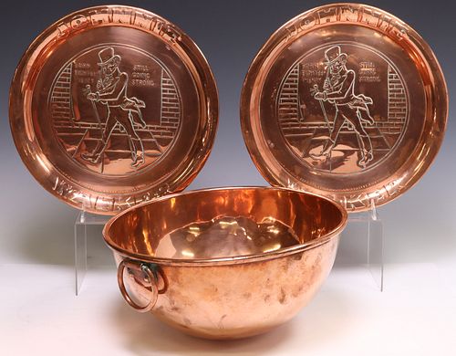 (3) ENGLISH COPPER -LARGE BOWL