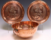 (3) ENGLISH COPPER -LARGE BOWL