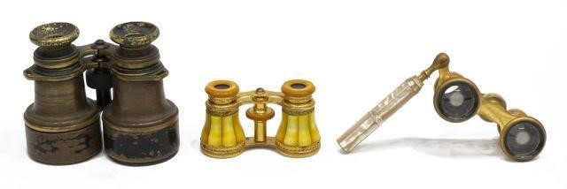 3) ENGLISH FIELD BIONOCULARS,