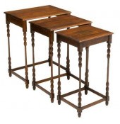 (3) ENGLISH OAK NEST OF THREE