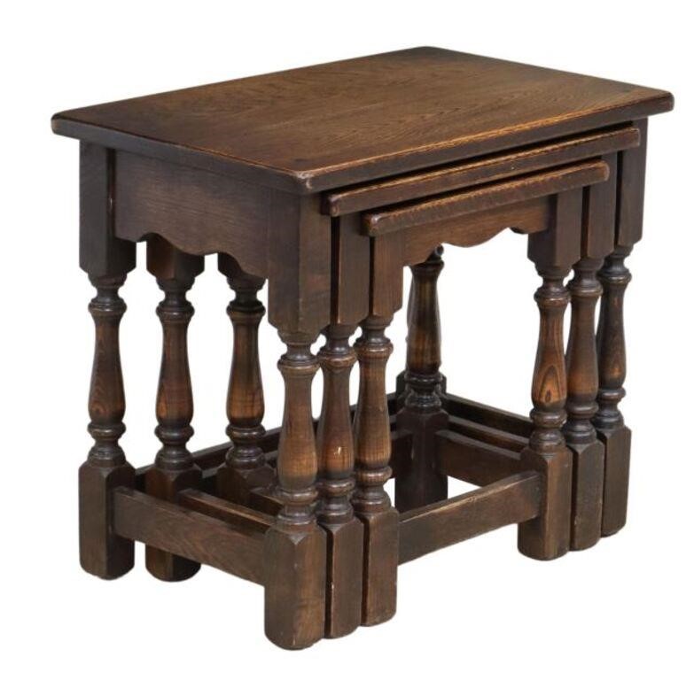 (3) ENGLISH OAK TURNED LEG