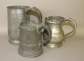 3 ENGLISH PEWTER MEASURESca. e