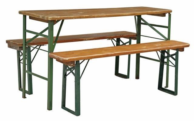 (3) ENGLISH PINE & IRON FOLDING