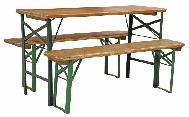 (3) ENGLISH PINE & IRON FOLDING